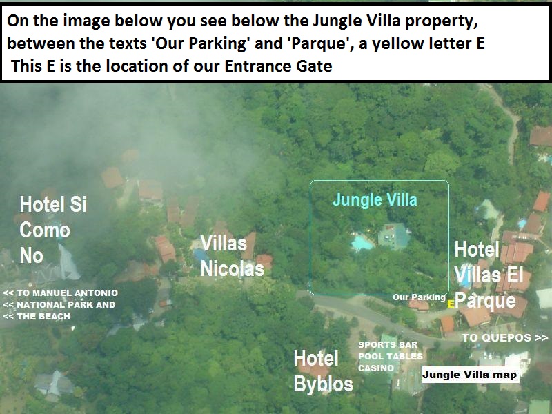 The last 300 feet before you reach the Jungle Villa