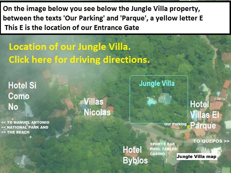 The last 300 feet before you reach the Jungle Villa